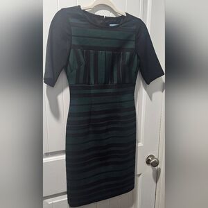 ANTONIO MELANI Black and Green Long Sleeve Dress